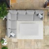 Maze Lounge Outdoor Oslo Aluminium White Corner Group with Rising Table