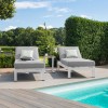 Maze Lounge Outdoor Fabric Oslo White Double Sunlounger Set