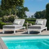 Maze Lounge Outdoor Fabric Oslo White Double Sunlounger Set