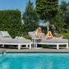 Maze Lounge Outdoor Fabric Oslo White Double Sunlounger Set