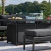 Maze Lounge Outdoor Fabric Pulse Charcoal 3 Seat Sofa Set with Fire Pit Table