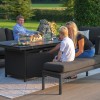 Maze Lounge Outdoor Fabric Pulse Charcoal 3 Seat Sofa Set with Fire Pit Table