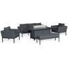 Maze Lounge Outdoor Fabric Pulse Charcoal 3 Seat Sofa Set with Fire Pit Table