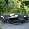 Maze Lounge Outdoor Fabric Pulse Charcoal Left Handed Rectangular Corner Dining Set with Rising Table
