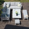 Maze Lounge Outdoor Fabric Pulse Lead Chine Left Handed Rectangular Corner Dining Set with Rising Table