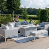 Maze Lounge Outdoor Fabric Pulse Lead ChineÂ 3 Seat Sofa Set with Fire Pit Table