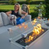 Maze Lounge Outdoor Fabric Pulse Lead ChineÂ 3 Seat Sofa Set with Fire Pit Table