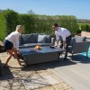 Maze Lounge Outdoor Fabric Pulse Flanelle 3 Seat Sofa Set with Rising Table