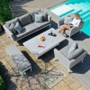 Maze Lounge Outdoor Fabric Pulse Lead Chine 3 Seat Sofa Set with Rising Table