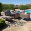 Maze Lounge Outdoor Fabric Pulse Taupe 3 Seat Sofa Set with Rising Table
