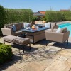 Maze Lounge Outdoor Fabric Pulse Taupe 3 Seat Sofa Set with Rising Table