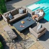 Maze Lounge Outdoor Fabric Pulse Taupe 3 Seat Sofa Set with Rising Table