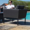 Maze Lounge Outdoor Fabric Pulse Charcoal 3 Seat Sofa Set with Rising Table