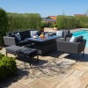 Maze Lounge Outdoor Fabric Pulse Charcoal 3 Seat Sofa Set with Rising Table