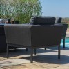 Maze Lounge Outdoor Fabric Pulse Charcoal 3 Seat Sofa Set with Rising Table