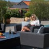 Maze Lounge Outdoor Fabric Pulse Charcoal 3 Seat Sofa Set with Rising Table