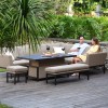 Maze Lounge Outdoor Fabric Pulse Taupe Left Handed Rectangular Corner Dining Set with Rising Table