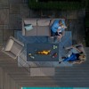 Maze Lounge Outdoor Fabric Pulse TaupeÂ 3 Seat Sofa Set with Fire Pit Table