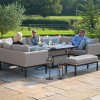 Maze Lounge Outdoor Fabric Pulse TaupeÂ U Shape Corner Dining Set with Rising Table