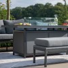 Maze Lounge Outdoor Fabric Pulse Flanelle 3 Seat Sofa Set with Fire Pit Table