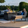 Maze Lounge Outdoor Fabric Pulse Flanelle 3 Seat Sofa Set with Fire Pit Table