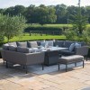 Maze Lounge Outdoor Fabric Pulse FlanelleÂ U Shape Corner Dining Set with Rising Table