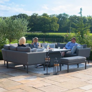 Maze Lounge Outdoor Fabric Pulse FlanelleÂ U Shape Corner Dining Set with Rising Table