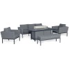 Maze Lounge Outdoor Fabric Pulse Flanelle 3 Seat Sofa Set with Fire Pit Table