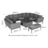 Maze Lounge Outdoor Fabric Pulse FlanelleÂ U Shape Corner Dining Set with Fire Pit Table