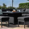 Maze Lounge Outdoor Fabric Pulse Charcoal Deluxe Square Corner Dining Set with Rising Table