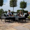 Maze Lounge Outdoor Fabric Pulse Charcoal Deluxe Square Corner Dining Set with Rising Table