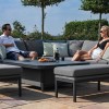 Maze Lounge Outdoor Fabric Pulse FlanelleÂ Deluxe Square Corner Dining Set with Rising Table