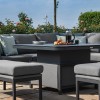 Maze Lounge Outdoor Fabric Pulse FlanelleÂ Deluxe Square Corner Dining Set with Rising Table