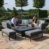 Maze Lounge Outdoor Fabric Pulse FlanelleÂ Deluxe Square Corner Dining Set with Rising Table
