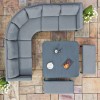 Maze Lounge Outdoor Fabric Pulse FlanelleÂ Deluxe Square Corner Dining Set with Rising Table