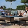 Maze Lounge Outdoor Fabric Pulse Taupe Deluxe Square Corner Dining Set with Rising Table