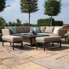 Maze Lounge Outdoor Fabric Pulse TaupeÂ Deluxe Square Corner Dining Set with Rising Table