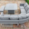 Maze Lounge Outdoor Fabric Pulse Lead ChineÂ Deluxe Square Corner Dining Set with Fire Pit Table