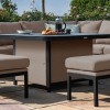 Maze Lounge Outdoor Fabric Pulse TaupeÂ Deluxe Square Corner Dining Set with Fire Pit Table