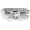 Maze Lounge Outdoor Fabric Pulse Lead ChineÂ Deluxe Square Corner Dining Set with Fire Pit Table