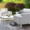 Maze Lounge Outdoor Fabric Ethos Lead Chine 3 Seat Sofa Set with Coffee Table