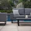 Maze Lounge Outdoor Fabric Ethos Flanelle 3 Seat Sofa Set with Coffee Table