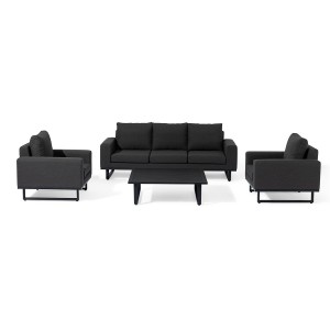 Maze Lounge Outdoor Fabric Ethos Charcoal 3 Seat Sofa Set with Coffee Table