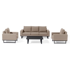Maze Lounge Outdoor Fabric Ethos Taupe 3 Seat Sofa Set with Coffee Table