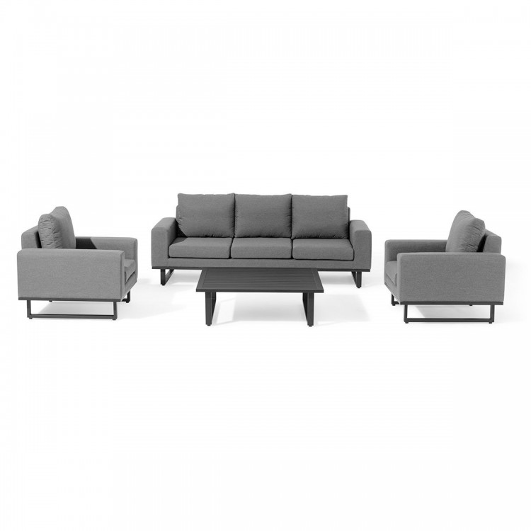 Maze Lounge Outdoor Fabric Ethos Flanelle 3 Seat Sofa Set with Coffee Table