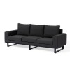 Maze Lounge Outdoor Fabric Ethos Charcoal 3 Seat Sofa Set with Coffee Table