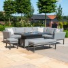 Maze Lounge Outdoor Fabric Pulse Flanelle Left Handed Rectangular Corner Dining Set with Rising Table