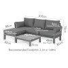 Maze Lounge Outdoor Oslo Aluminium White Chaise Sofa Set with Teak Coffee Table