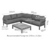 Maze Lounge Outdoor Fabric Oslo White Corner Group Sofa Set with Rectangular Coffee Table