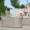 Maze Rattan Garden Furniture Oxford 2 Seat Sofa Set with Firepit Coffee Table
